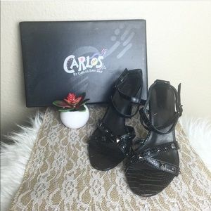 Carlos Santana Black Embellished Heels
